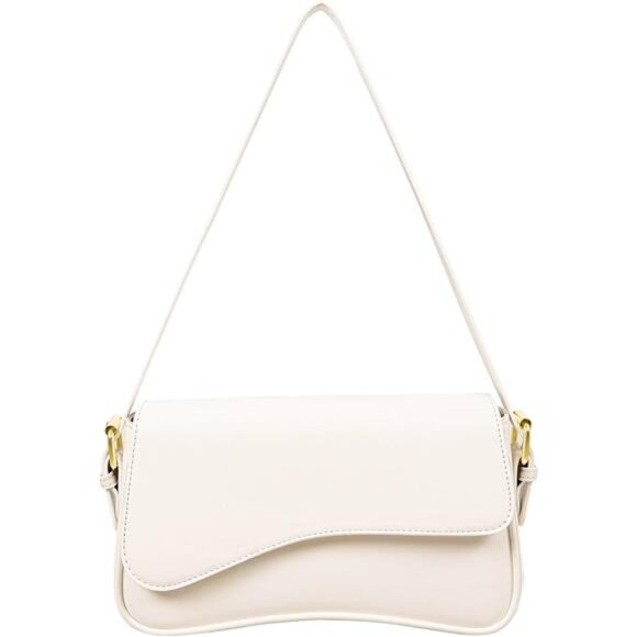 Shoulder Bag Vegan Leather with 2 Removable Strap Cream - Picture 1 of 7